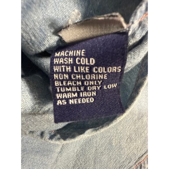 Madewell Women’s Chambray Denim Button Down Shirt Blue 100% Cotton Small - Picture 5 of 8